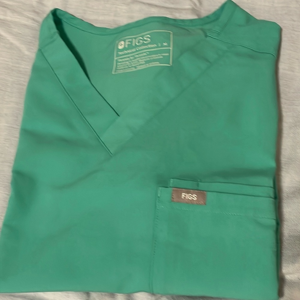 Figs Scrub Top Medium Green